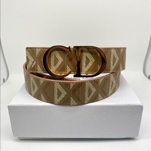 Dior Coffee Diamond Reversible Belt 90CM (30-32)
